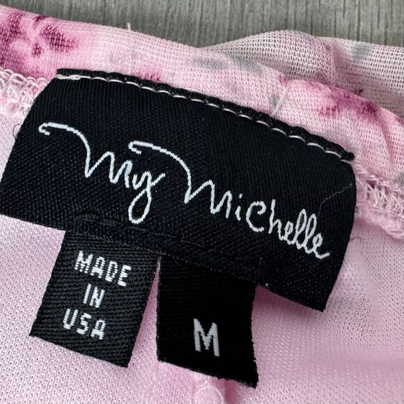 Vintage Y2K Coquette Fairycore Floral Midi Skirt Pink Mesh Medium - Picture 6 of 9